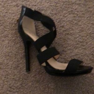 Lauren Lorraine Black Sandal Pumps 7.5